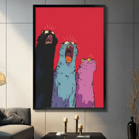 Screaming Cats Pop Art Canvas Wall Art