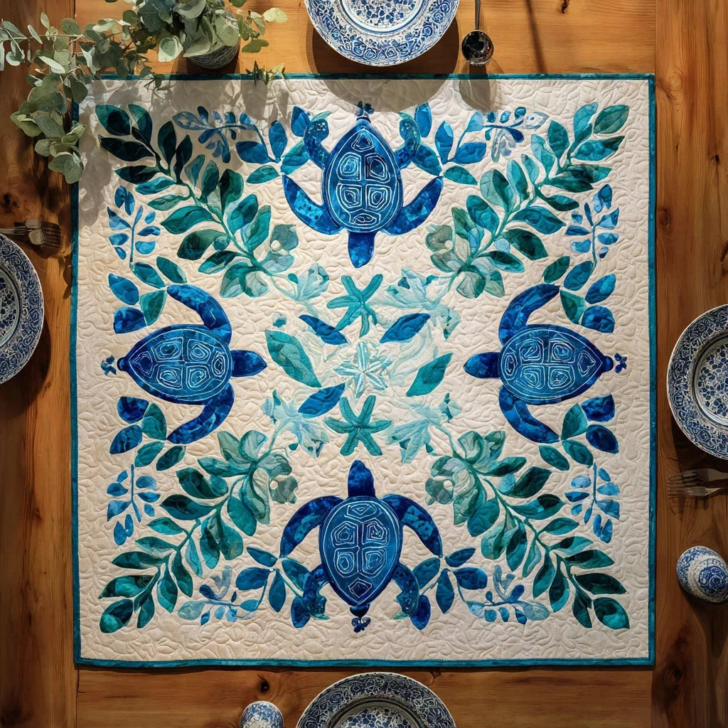 Sea Sage Quilted Table Topper
