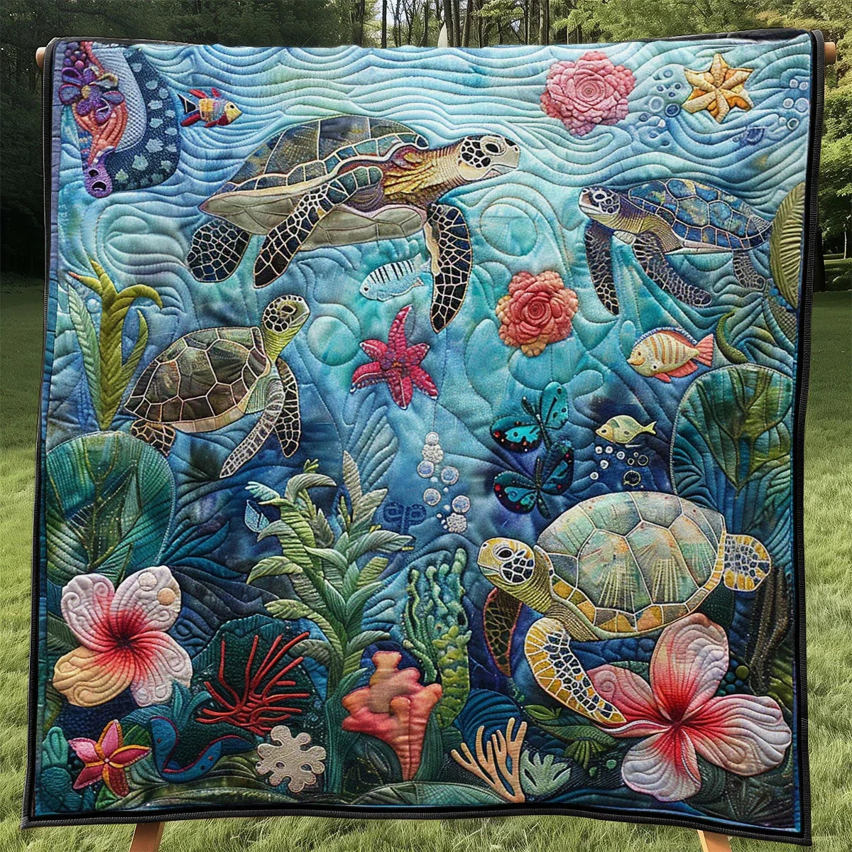 Sea Turtle Quilt Blanket