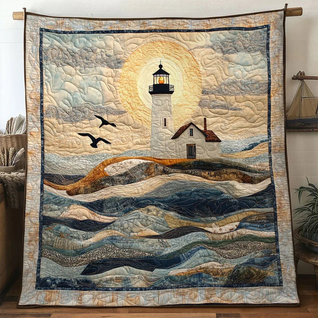 Seabreeze Lighthouse Quilt Blanket