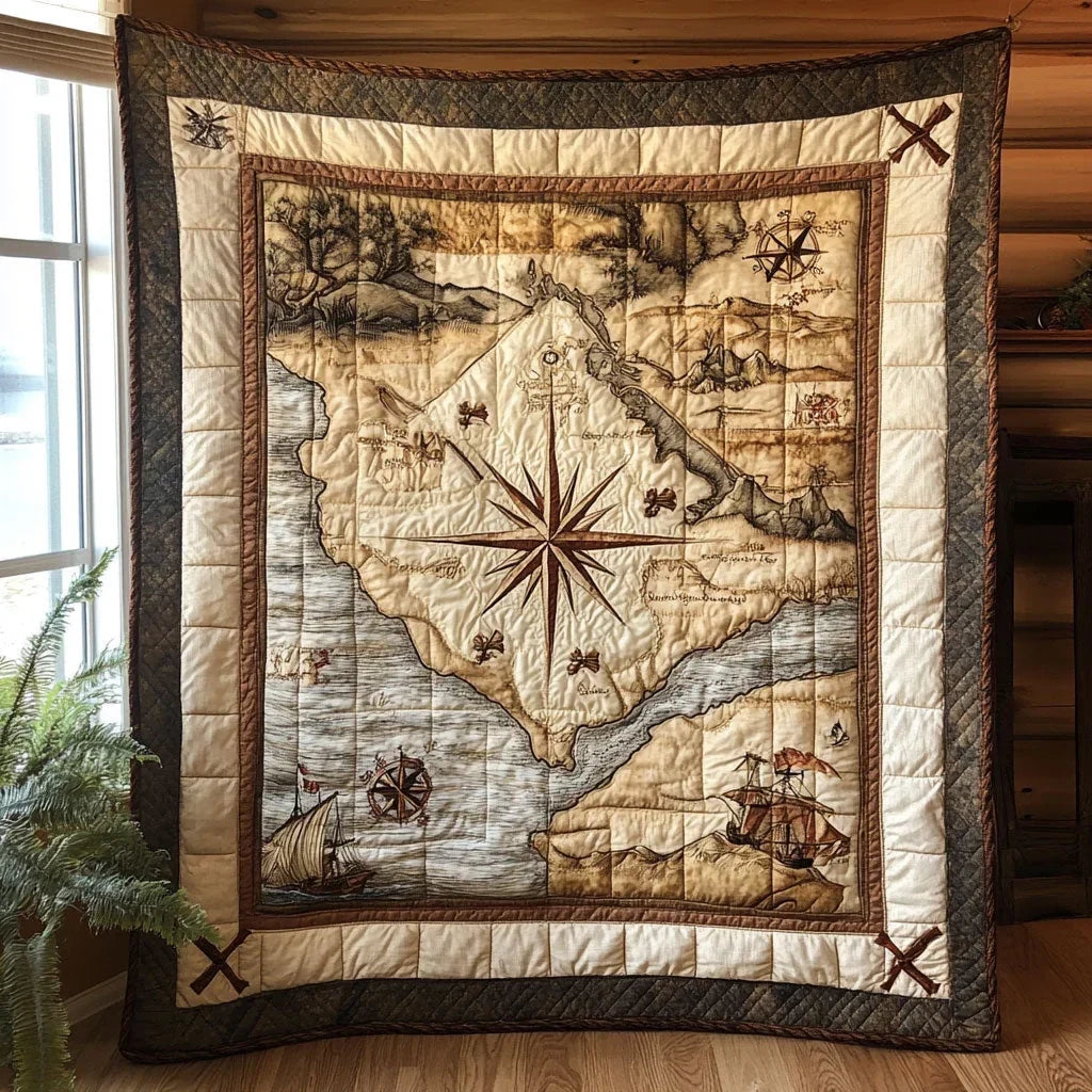 Seafarer's Map Quilt Blanket