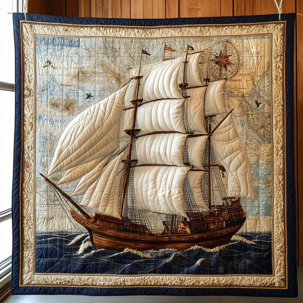 Seafarer's Map Quilt Blanket