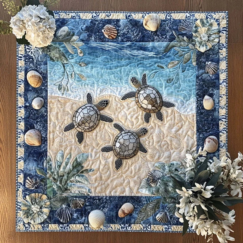 Seafoam Trails Quilted Table Topper
