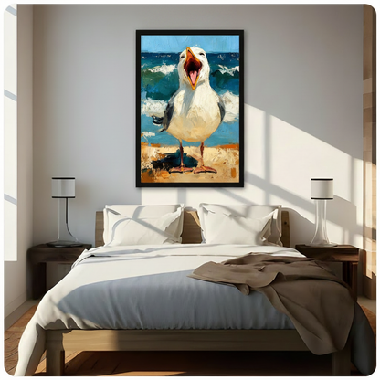 Laughing Seagull Beach Oil Painting Canvas Art