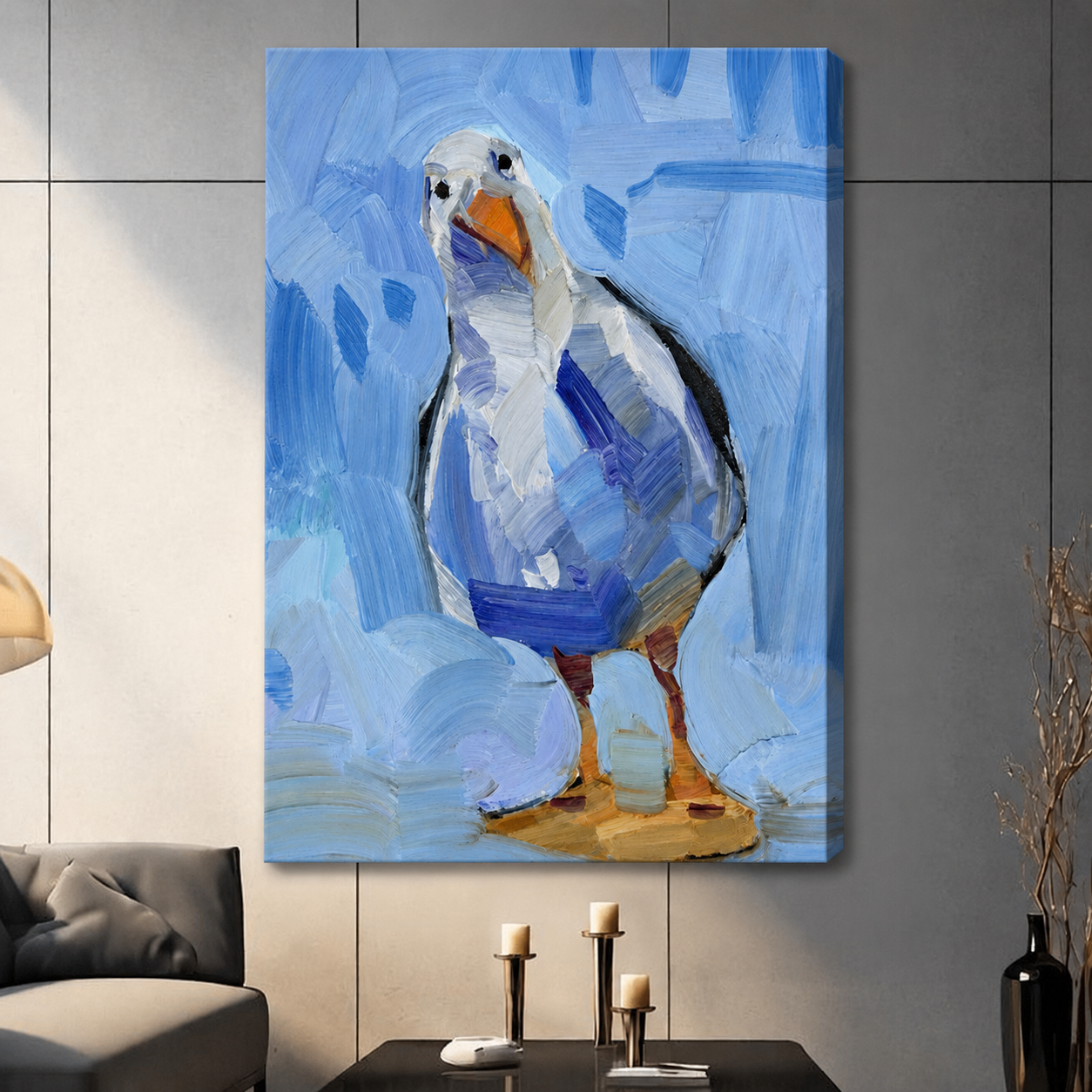 Bold Seagull Oil Painting Canvas Wall Art