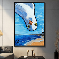 Bold Seagull Coastal Oil Style Canvas Wall Art