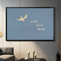 Hide Your Fries Seagull Funny Quote Canvas Wall Art