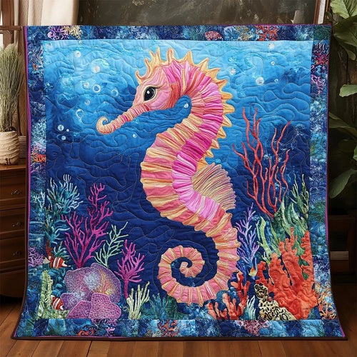 Seahorse Serenade Quilt Blanket