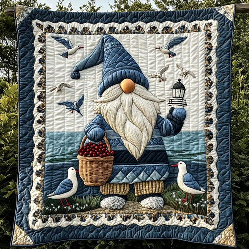 Seaside Gnome Quilt Blanket