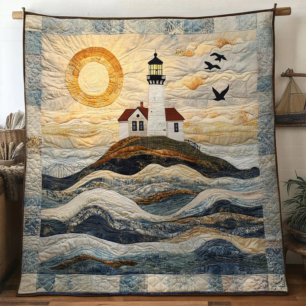 Seaside Lighthouse Quilt Blanket