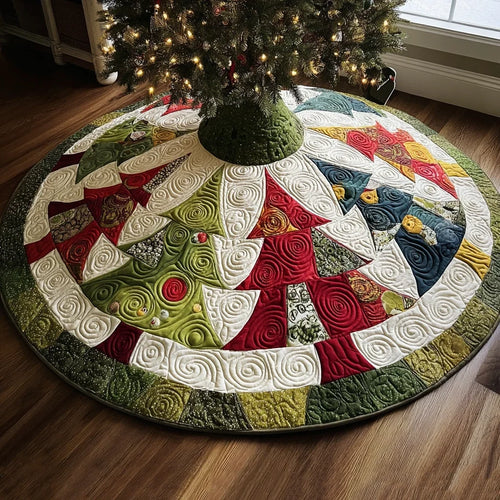 Season Ring Christmas Quilted Tree Skirt