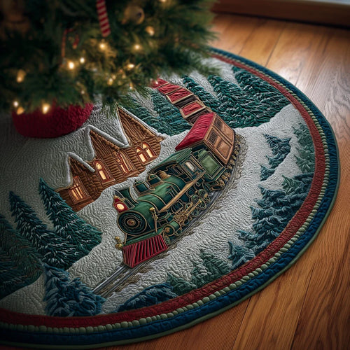 Season Trail Christmas Quilted Tree Skirt