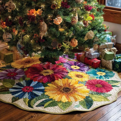 Secret Garden Christmas Quilted Tree Skirt