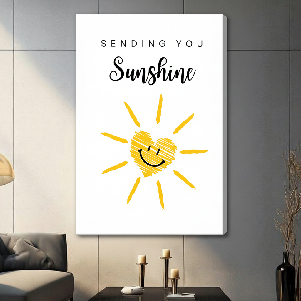 Sending You Sunshine Inspirational Canvas Wall Art