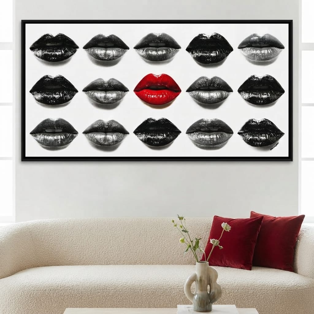 Sensual Lips Bold Defiance Canvas Wall Art