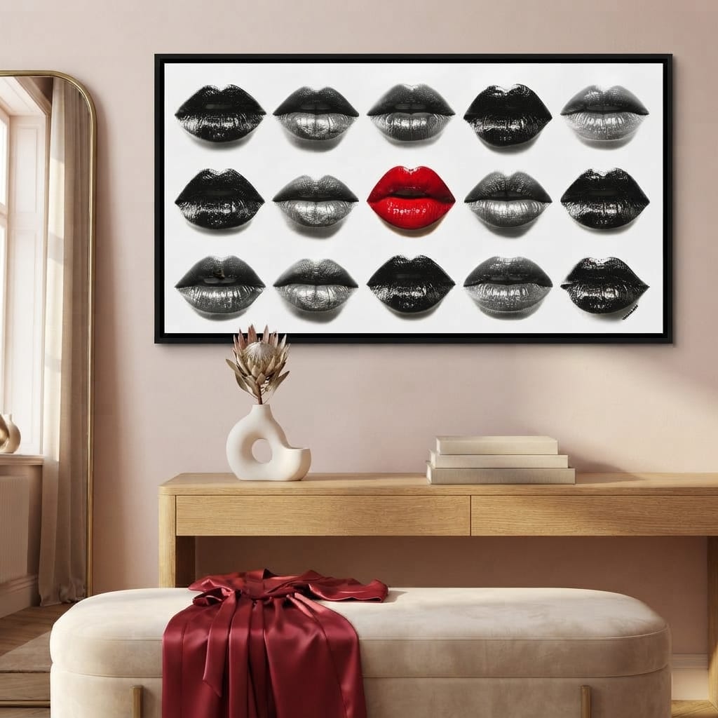 Sensual Lips Bold Defiance Canvas Wall Art