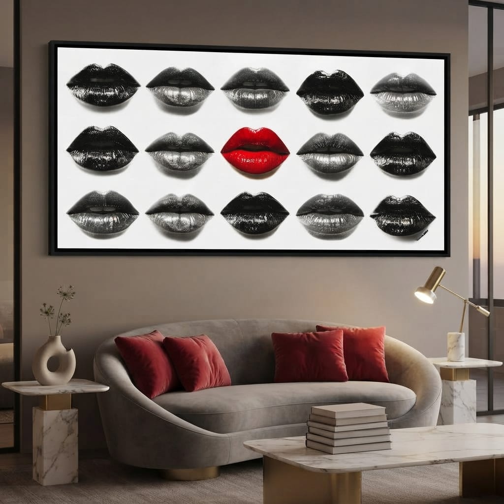 Sensual Lips Bold Defiance Canvas Wall Art