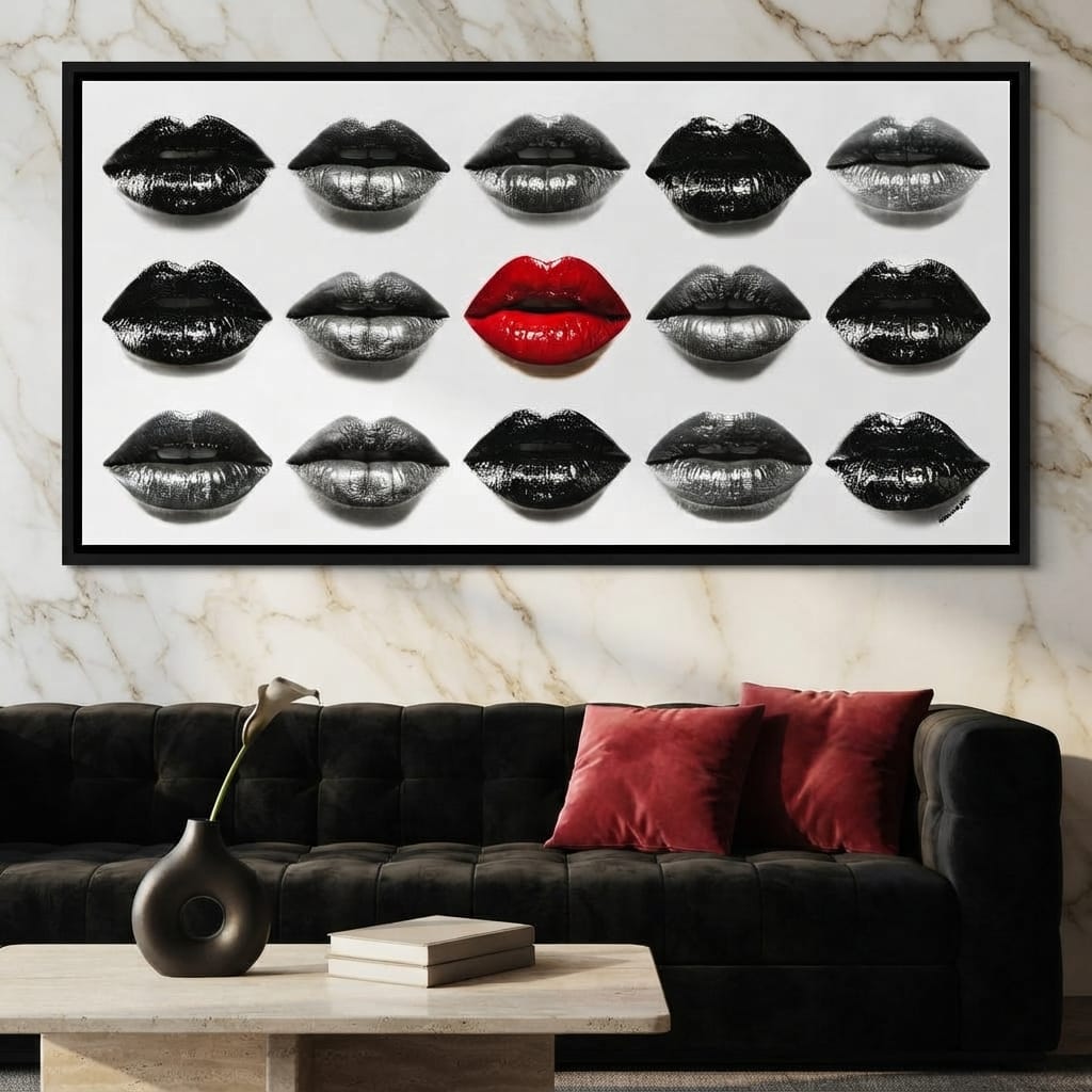 Sensual Lips Bold Defiance Canvas Wall Art