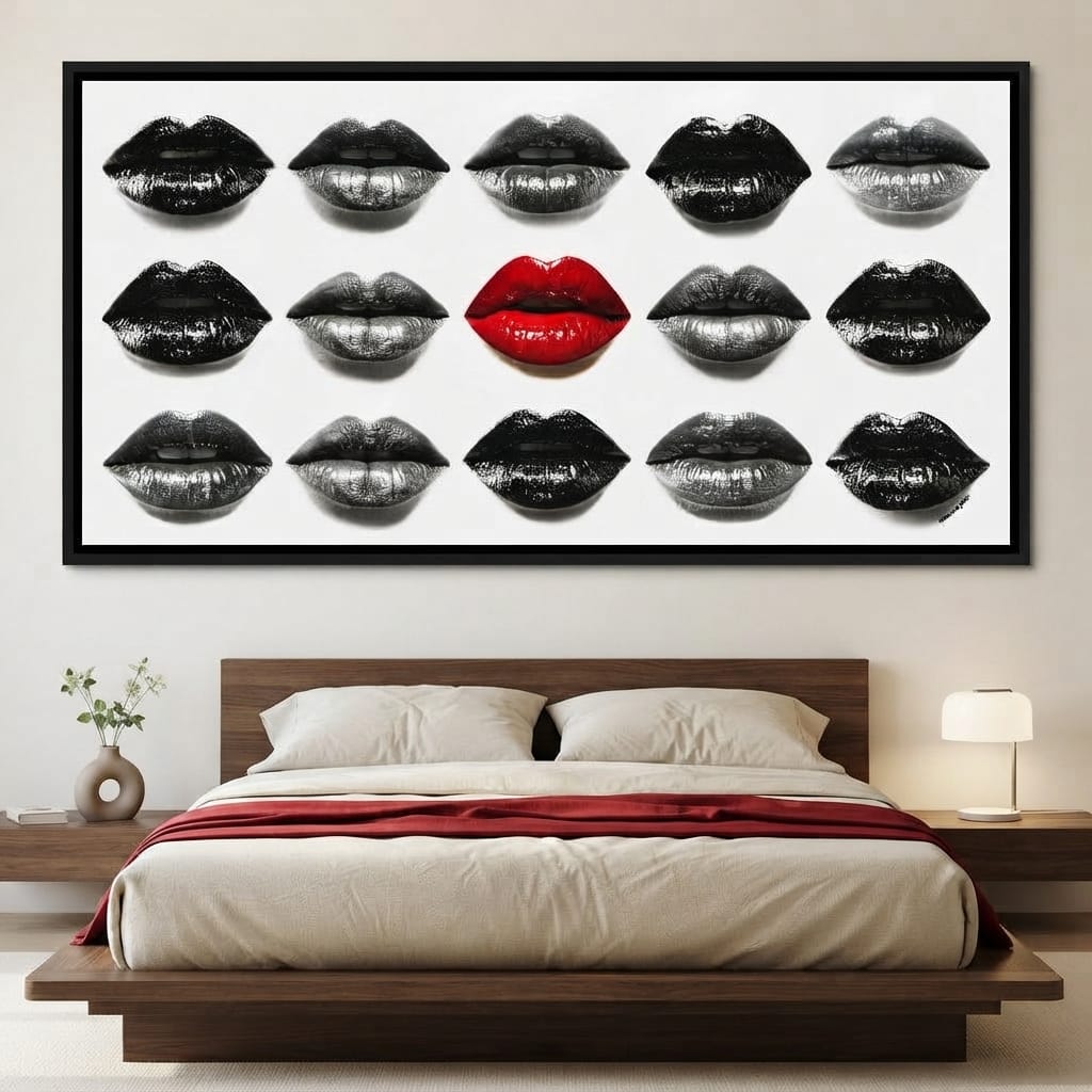 Sensual Lips Bold Defiance Canvas Wall Art