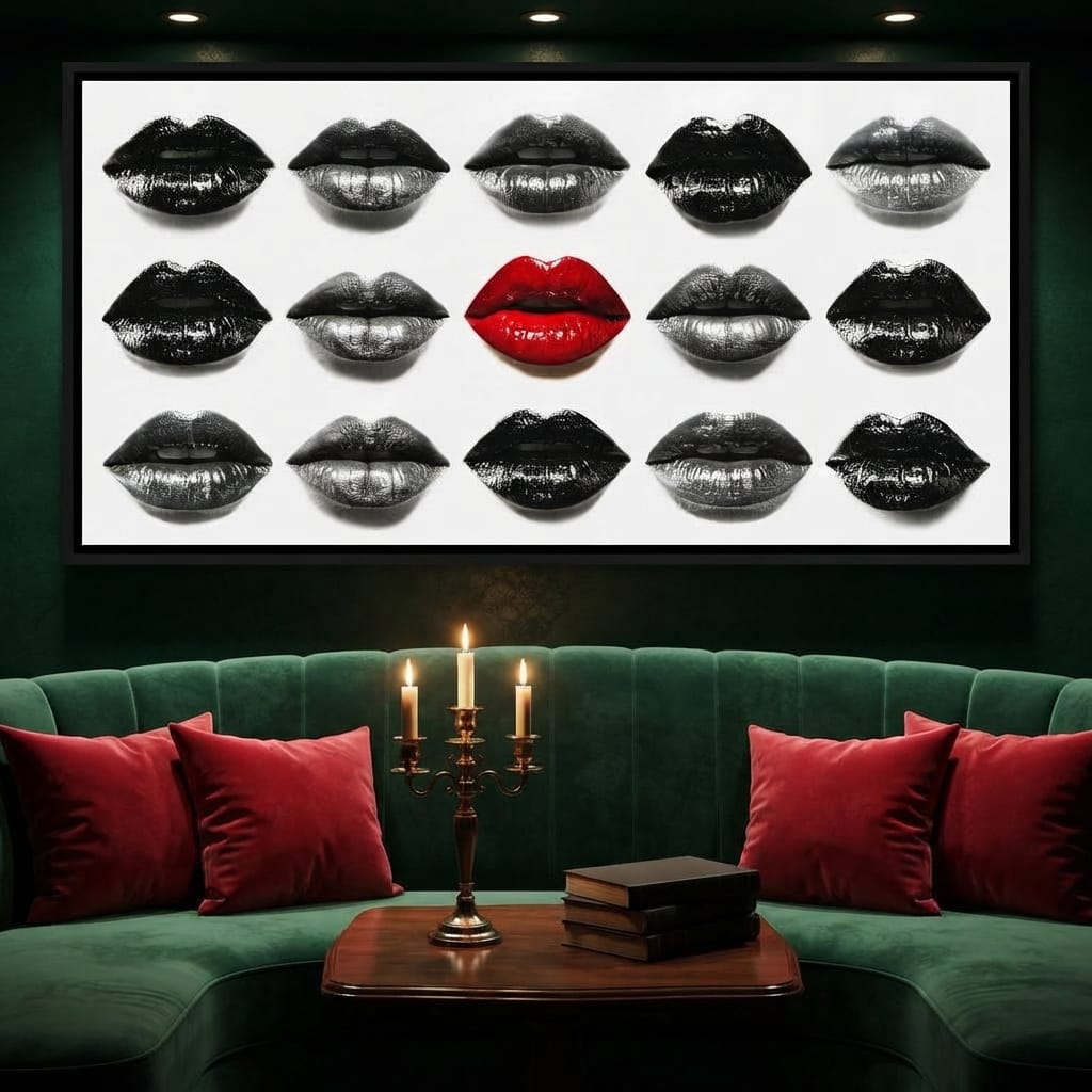 Sensual Lips Bold Defiance Canvas Wall Art