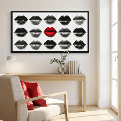 Sensual Lips Bold Defiance Canvas Wall Art