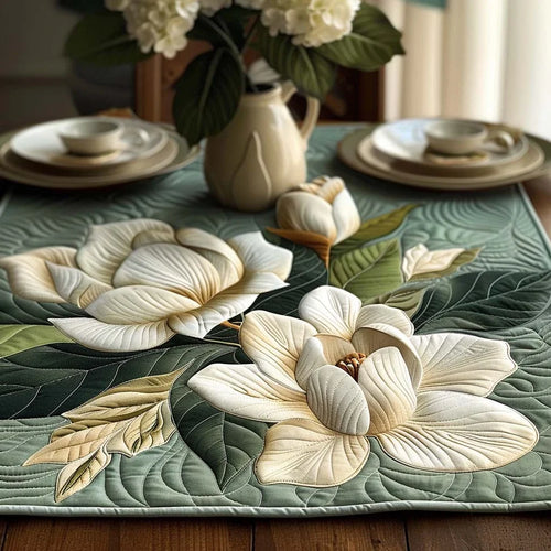 Serene Bloom Quilted Table Topper