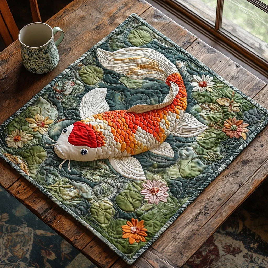 Serene Current Quilted Table Topper