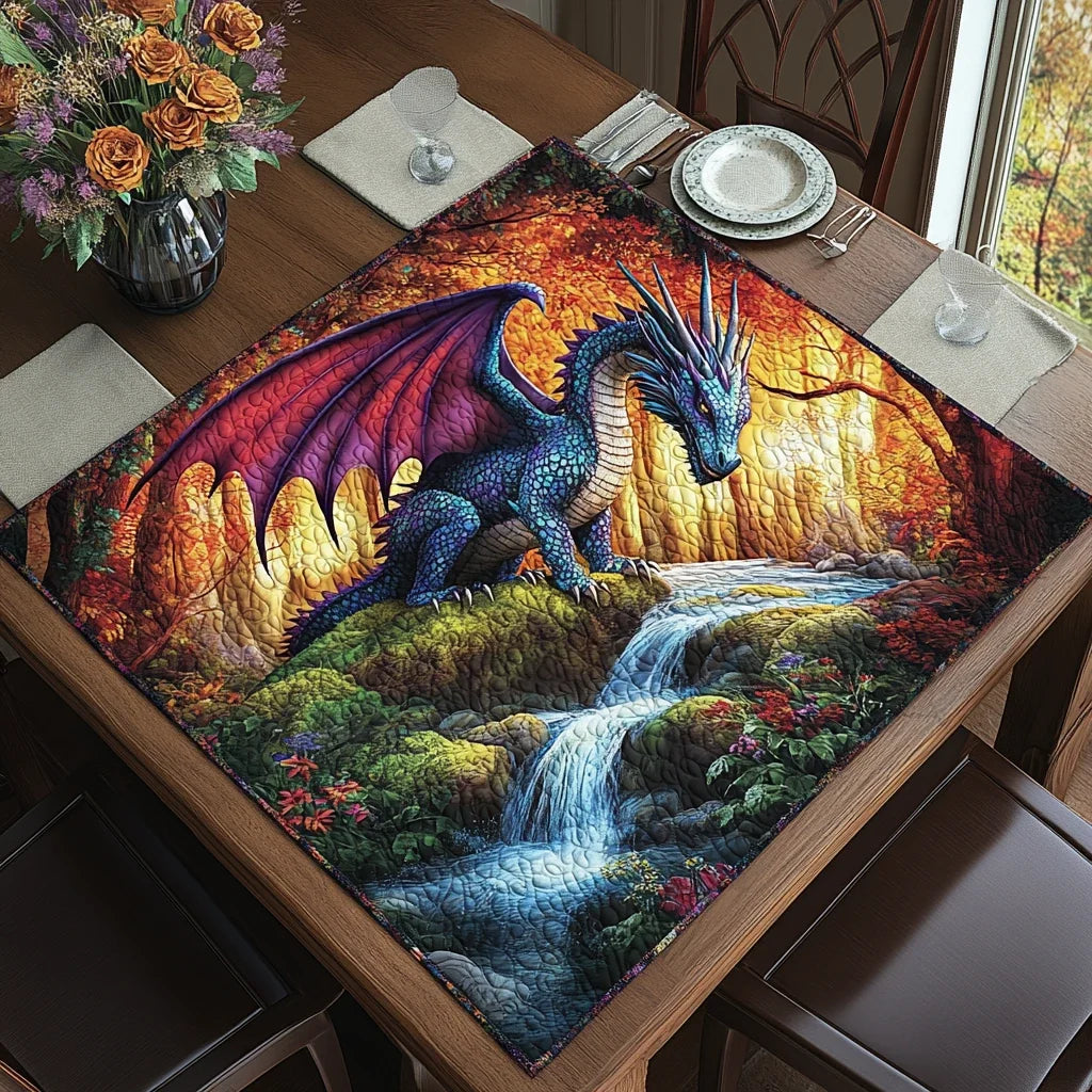 Serene Dragon Quilted Table Topper