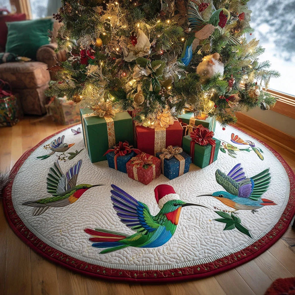Serene Flight Christmas Quilted Tree Skirt