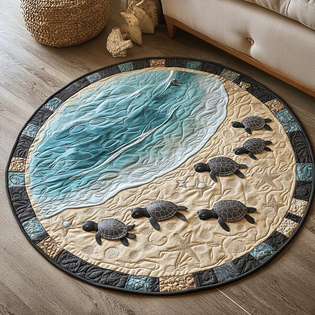Serene Sea Traveler Quilted Round Mat