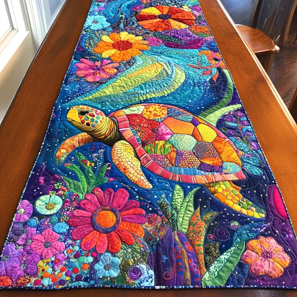 Serene Shell Quilted Table Runner