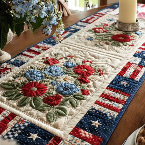 Sestercentennial Star Quilted Table Runner