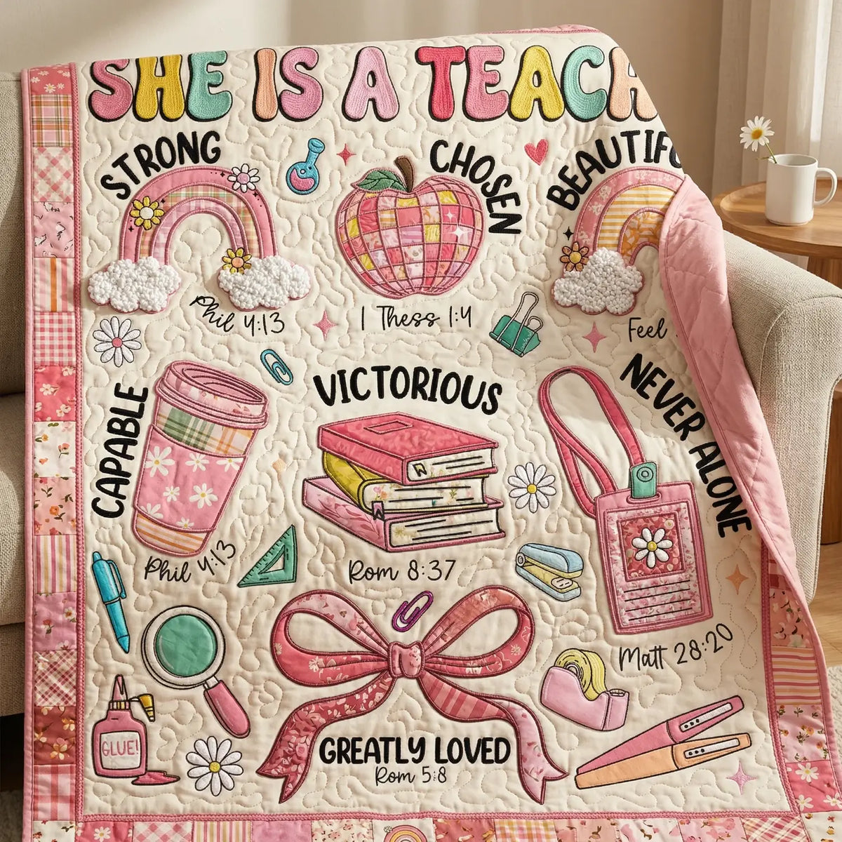 She Is A Teacher Quilt Blanket