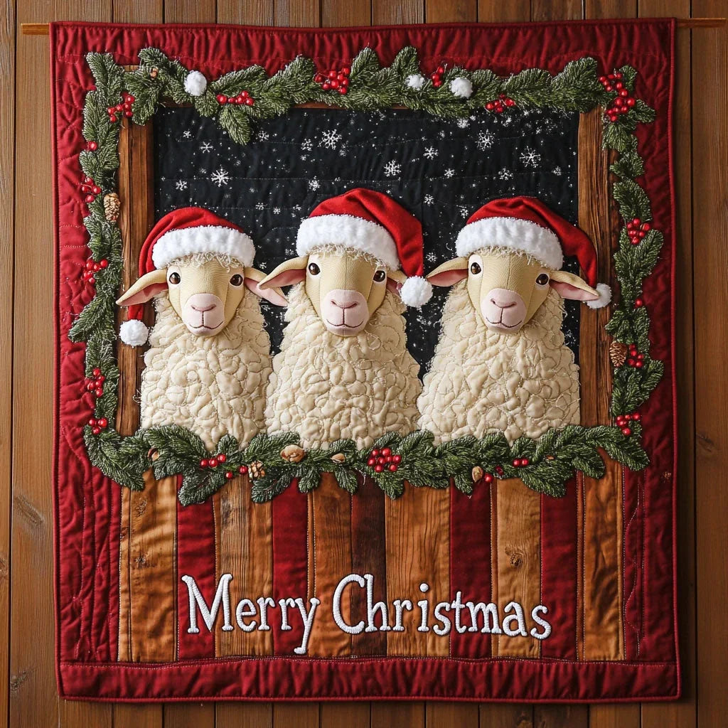 Sheep Christmas Quilt Blanket