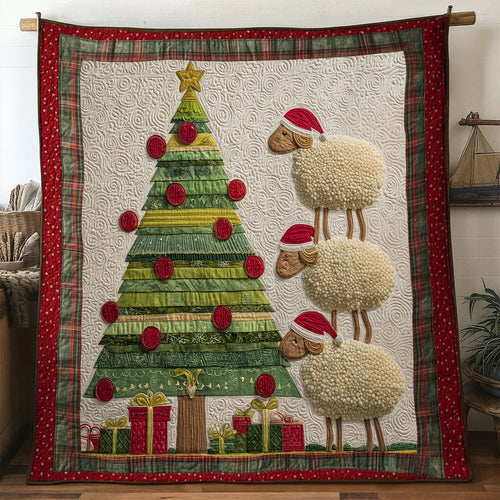 Sheep Christmas Home Quilt Blanket