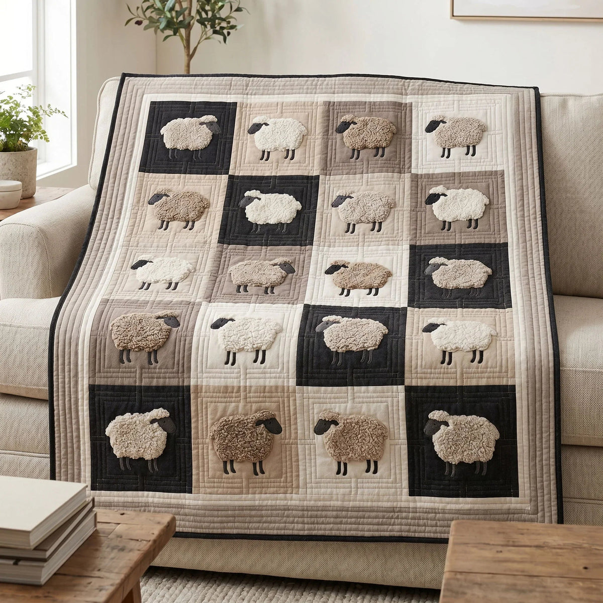 Sheep Haven Quilt Blanket - Quilted Blanket by Wild and Way