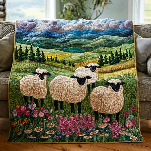 Sheep Valley Quilt Blanket - Quilted Blanket by Wild and Way