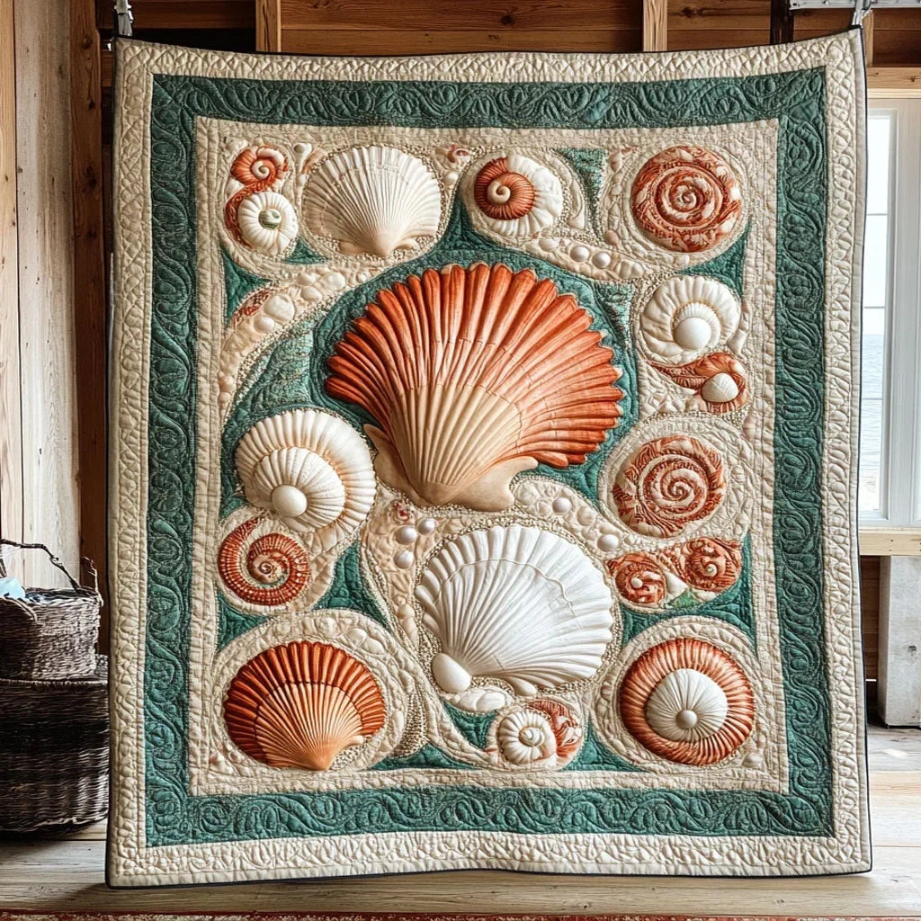 Shell Harmony Quilt Blanket