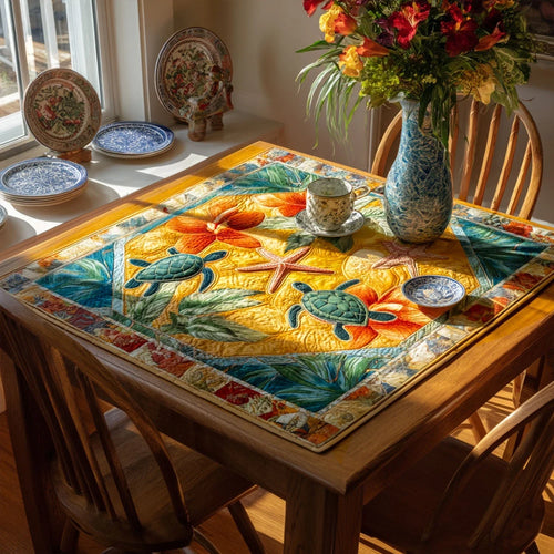 Shell Harmony Quilted Table Topper
