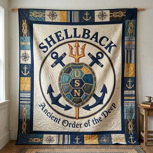 Shellback Usn Nautical Quilt Blanket