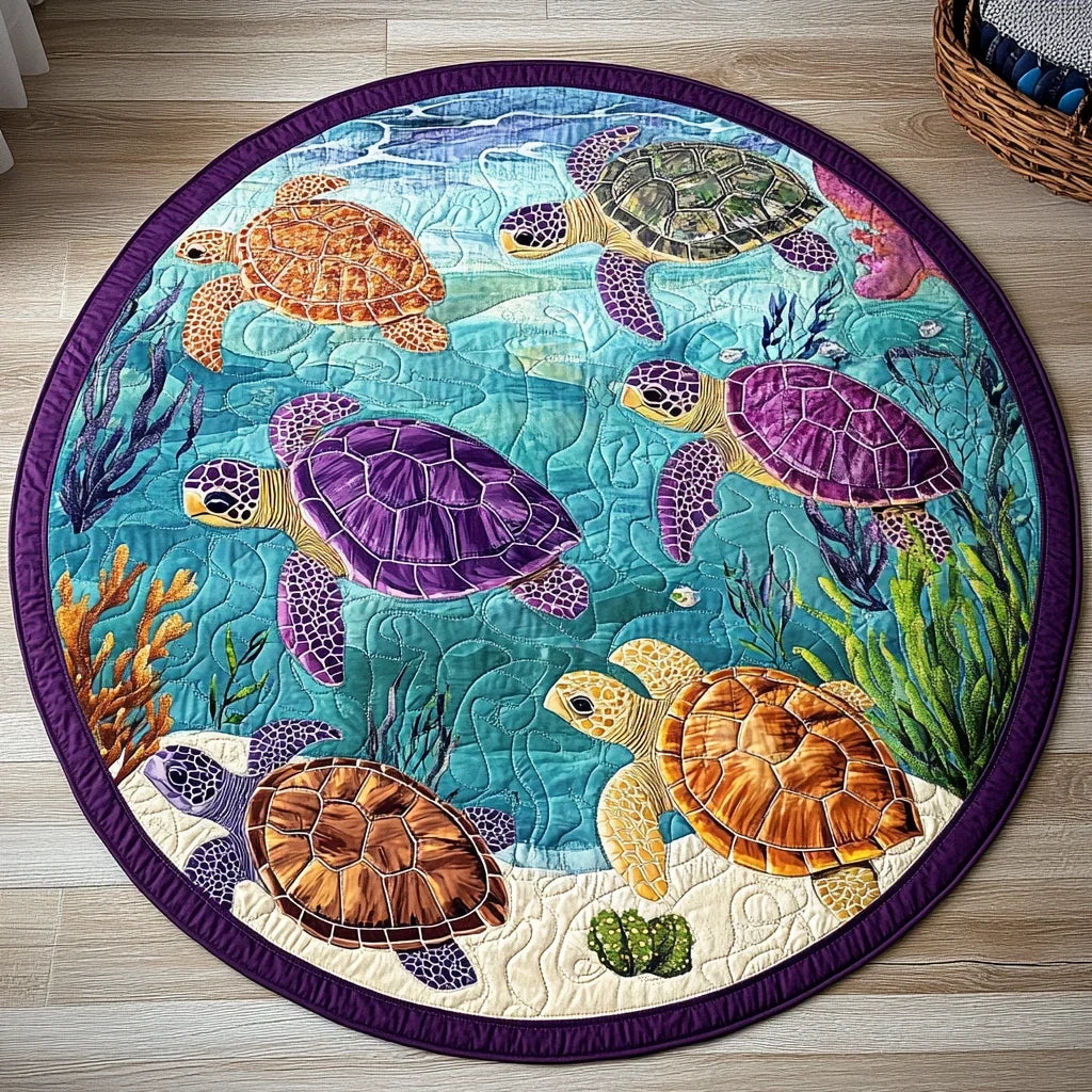 Shelled Peace Quilted Round Mat