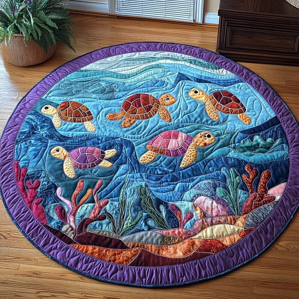 Shelled Serenity Quilted Round Mat