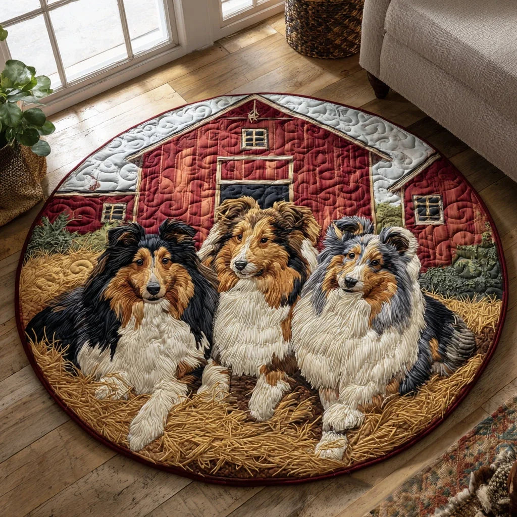 Sheltie Charm Quilted Round Mat