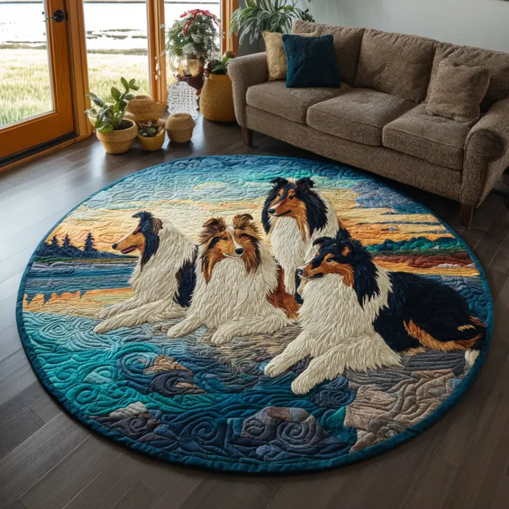 Sheltie Companion Quilted Round Mat