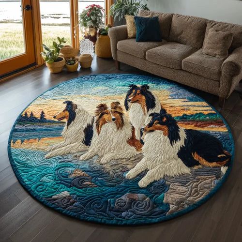 Sheltie Companion Quilted Round Mat