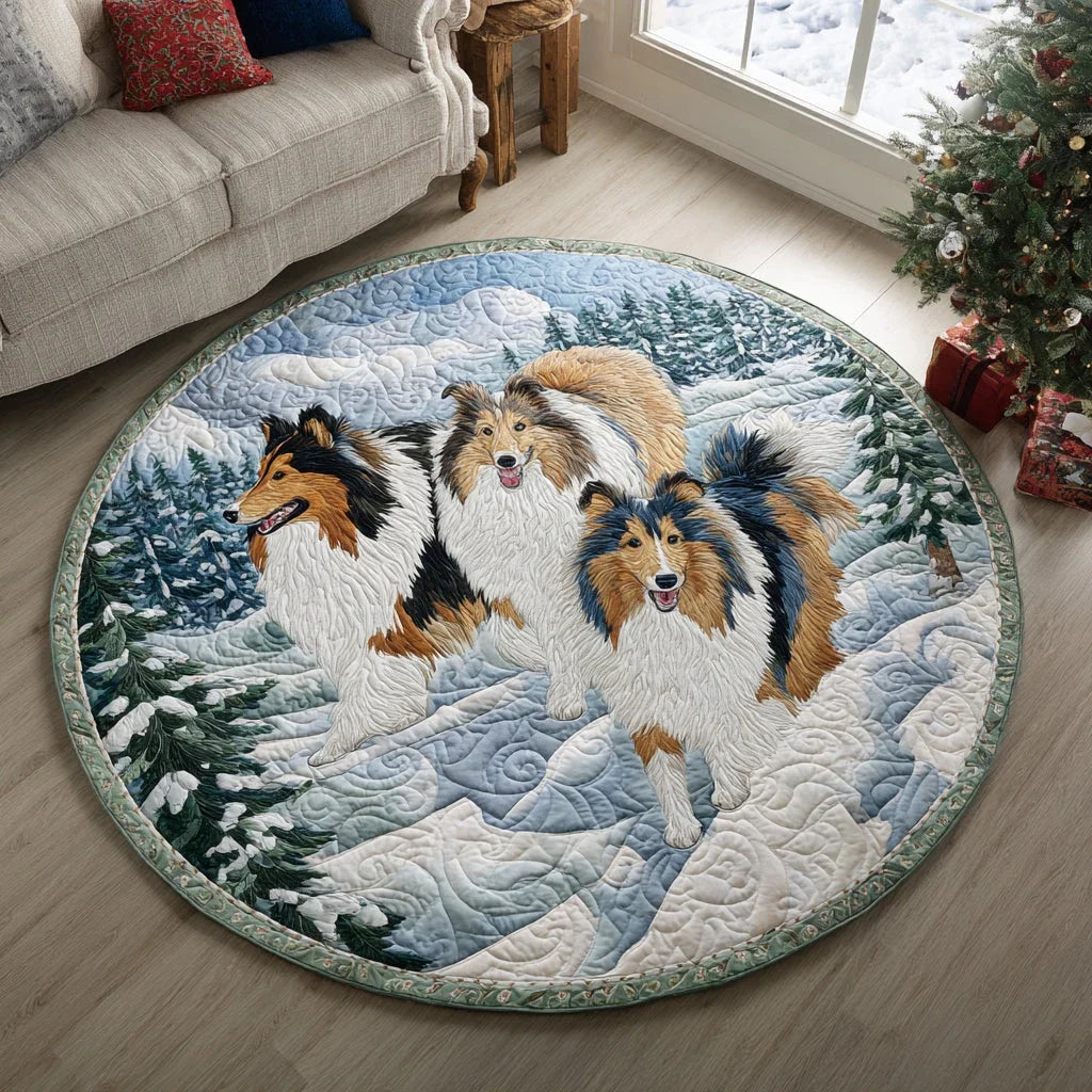 Sheltie Dream Quilted Round Mat
