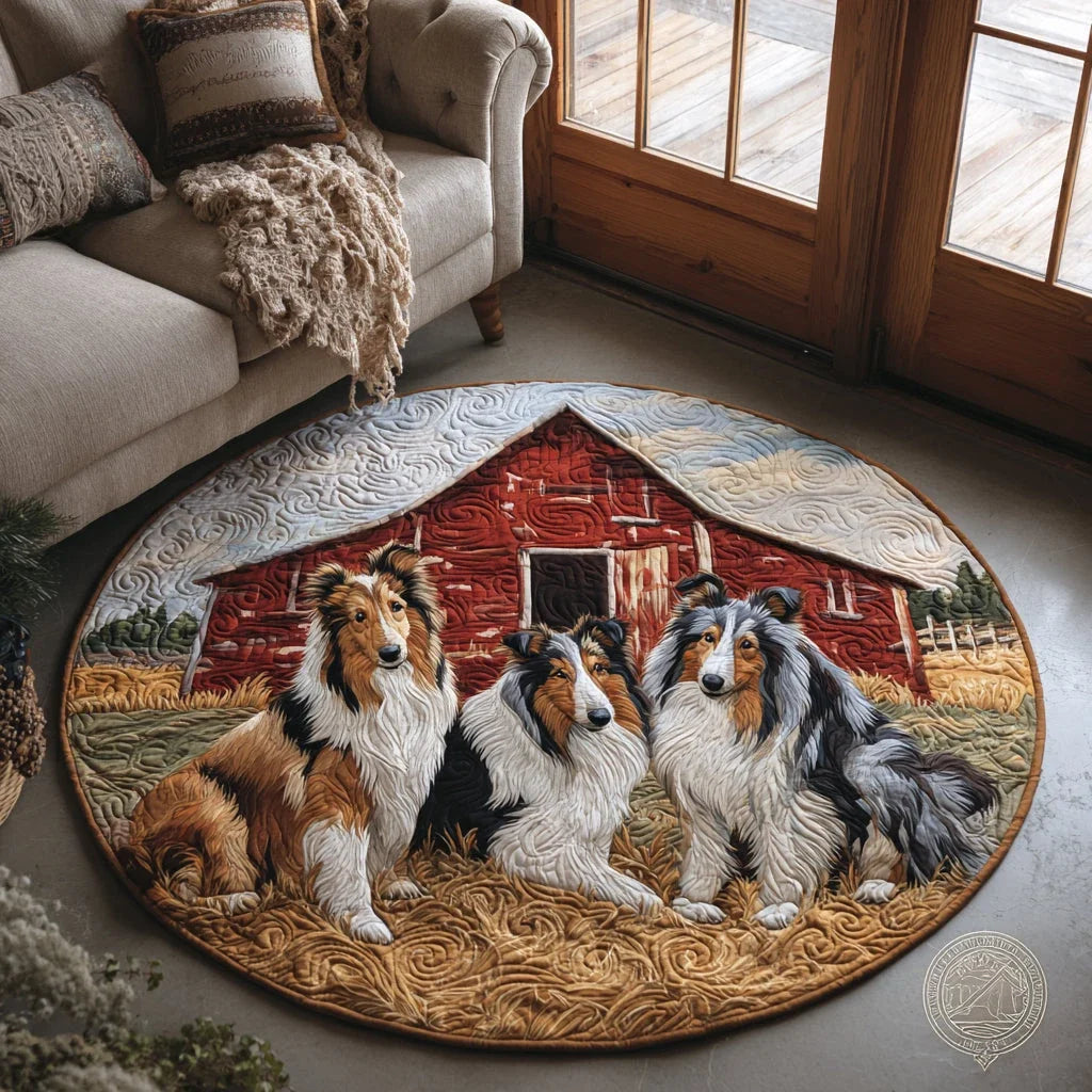 Sheltie Heart Quilted Round Mat