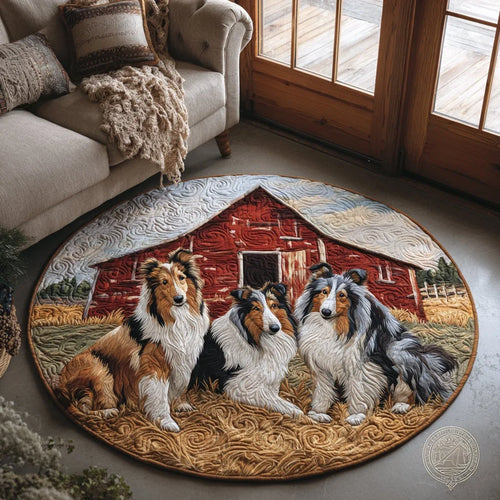 Sheltie Heart Quilted Round Mat