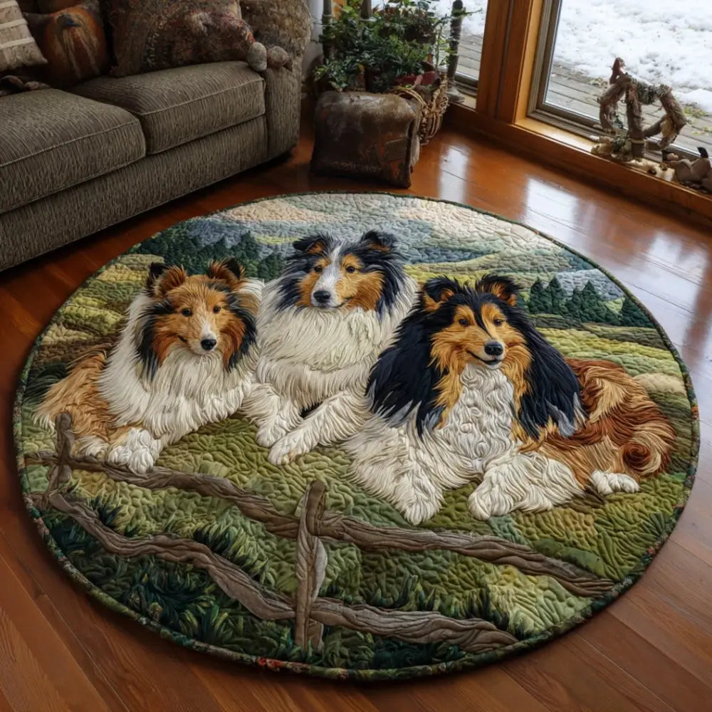 Sheltie Love Quilted Round Mat