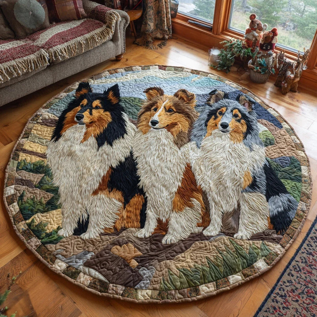 Sheltie Pride Quilted Round Mat